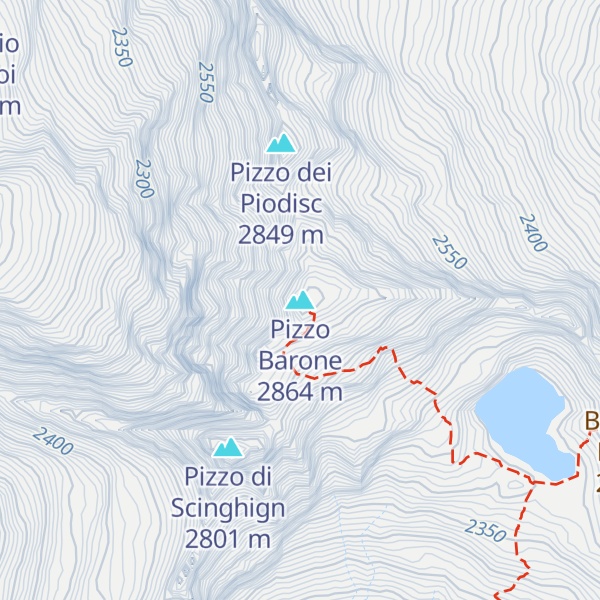 Map of Pizzo Barone