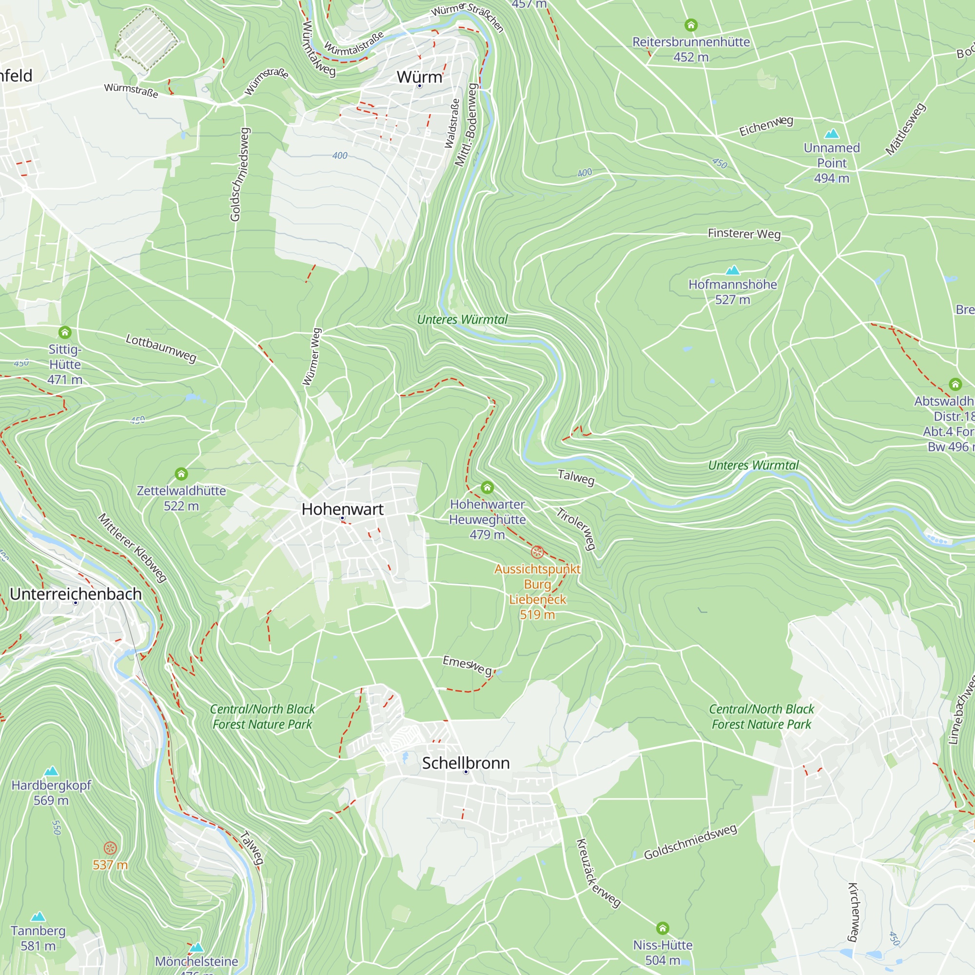 Hohenwarter Heuweghütte map