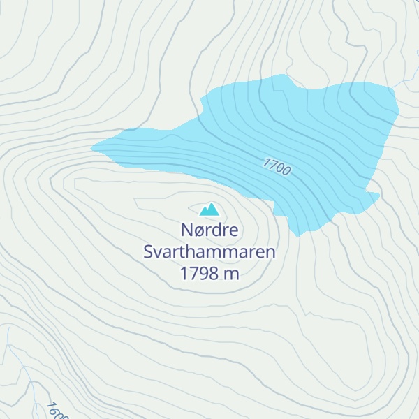 Map of Nørdre Svarthammaren