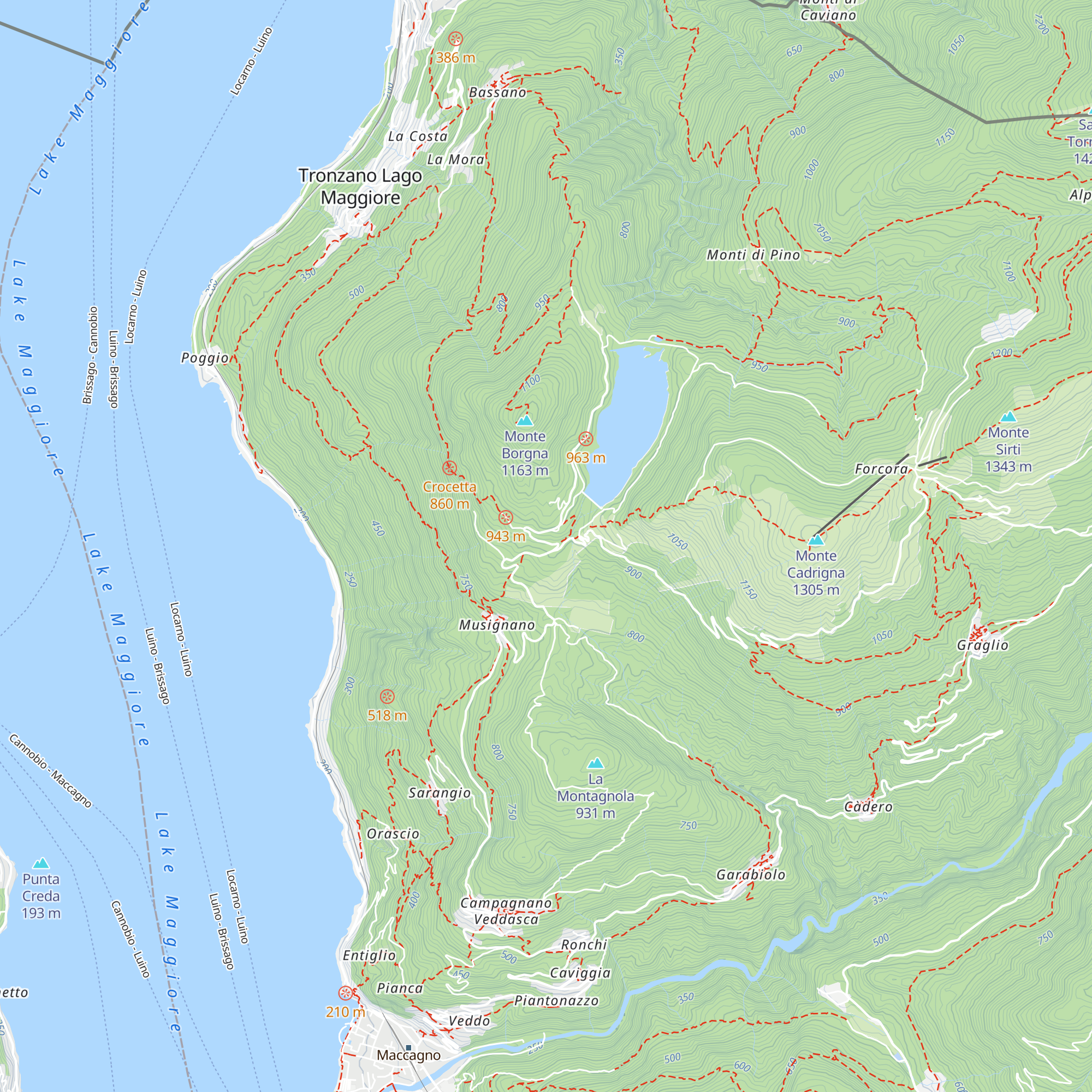 Albergo Monte Borgna map