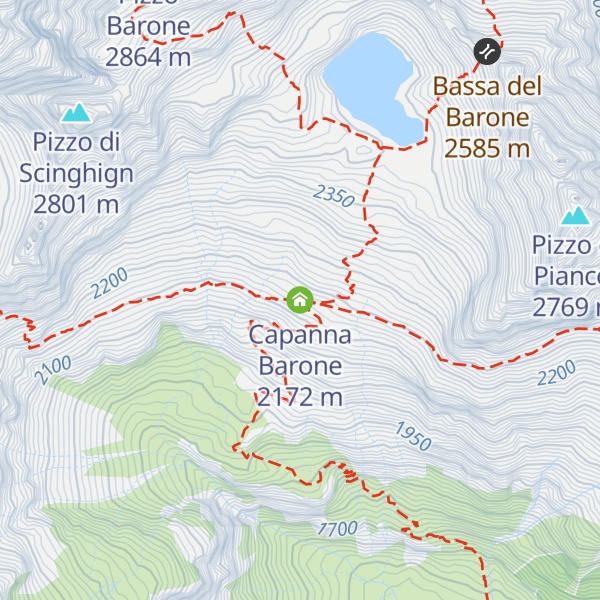Map of Capanna Barone