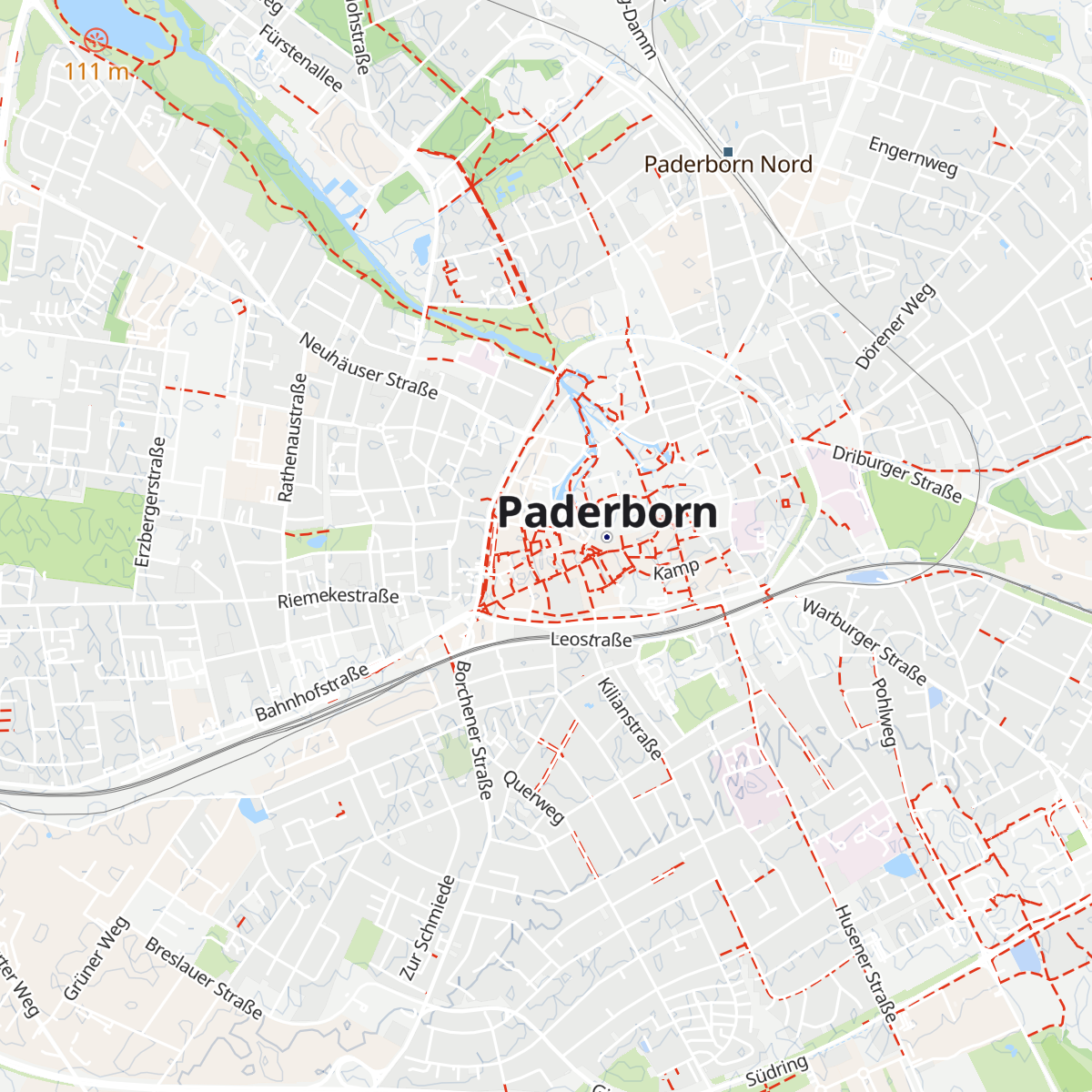 Tourist Information Paderborn map