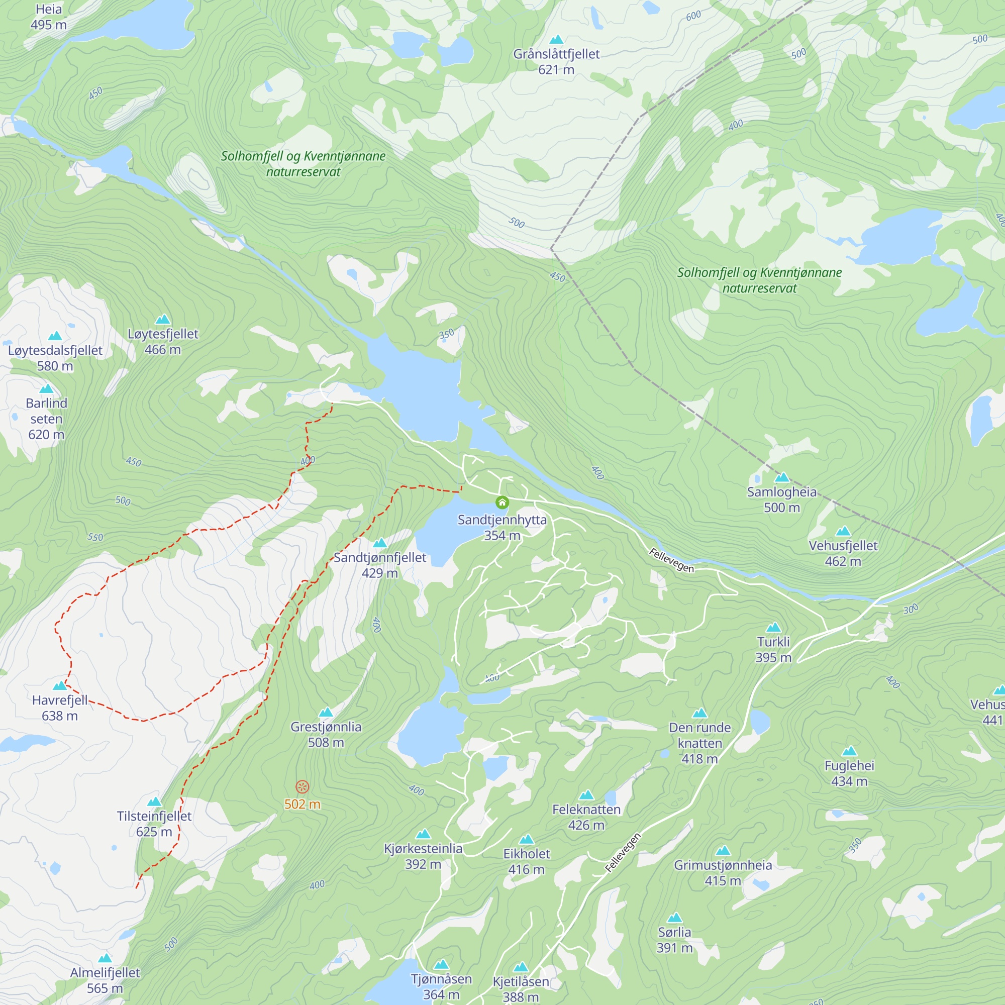 Sandtjennhytta map