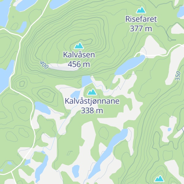 Map of Kalvåstjønnane