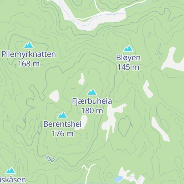 Map of Fjærbuheia