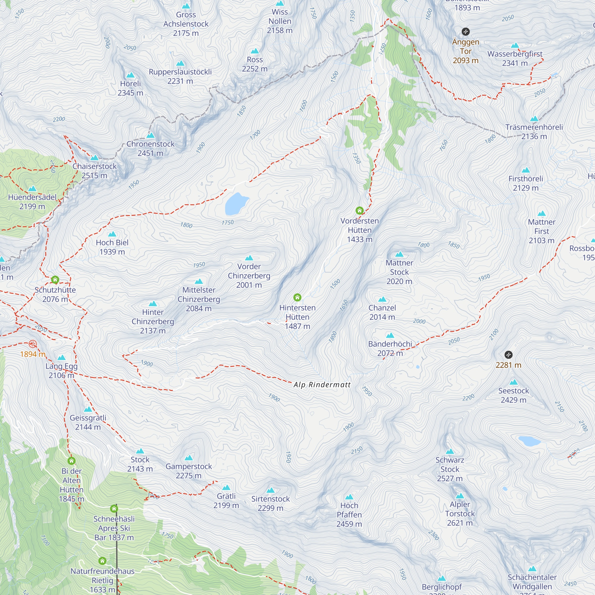 Hintersten Hütten map