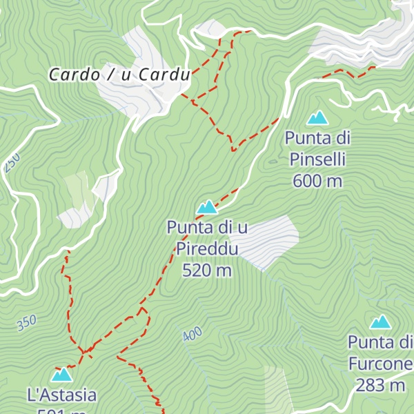 Map of Punta di u Pireddu