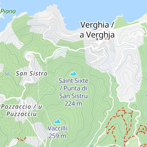 Map of Saint Sixte / Punta di San Sistru