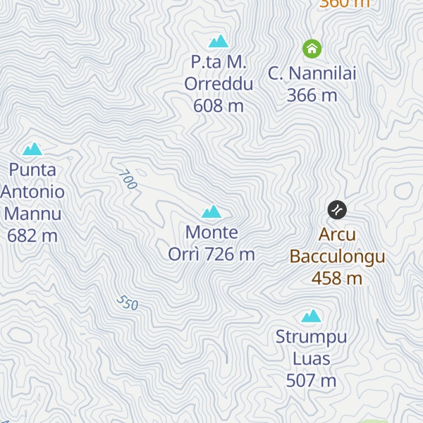Map of Monte Orrì