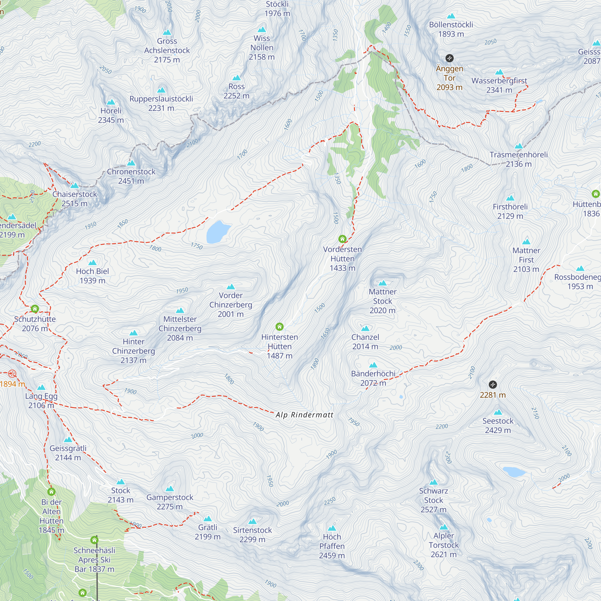 Mittelsten Hütten map