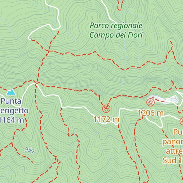 Map of Campo dei Fiori di Varese - Punta di Mezzo