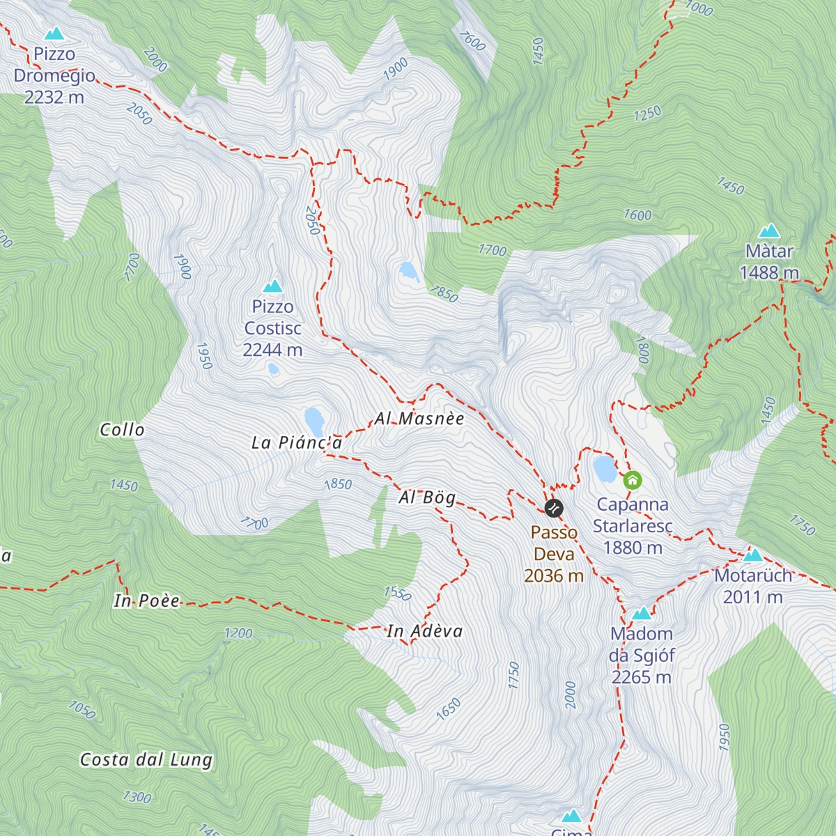 Capanna Alpe Masnee map