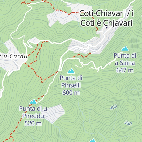 Map of Punta di Pinselli