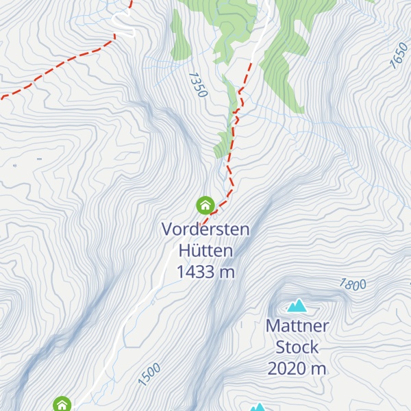 Map of Vordersten Hütten