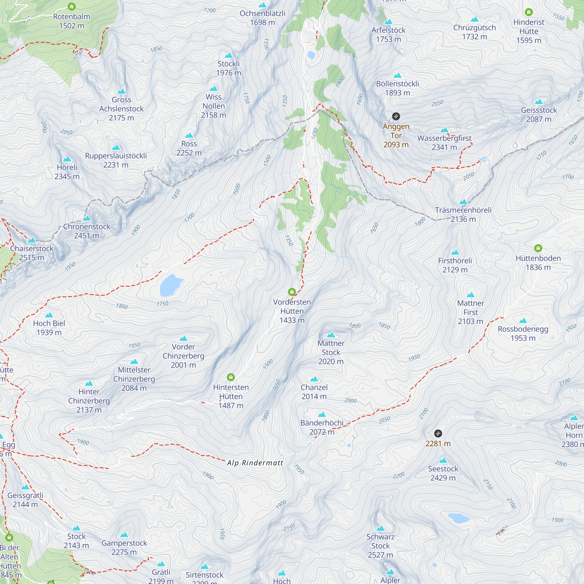 Vordersten Hütten map