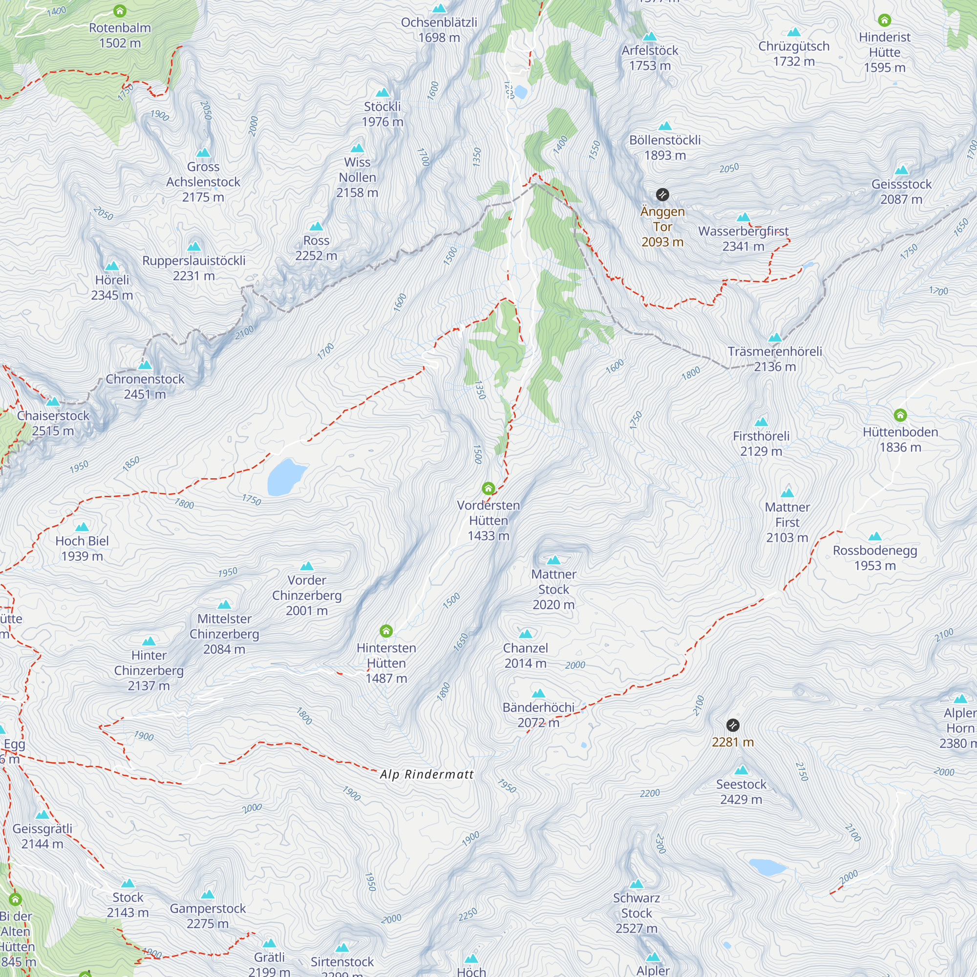 Vordersten Hütten map