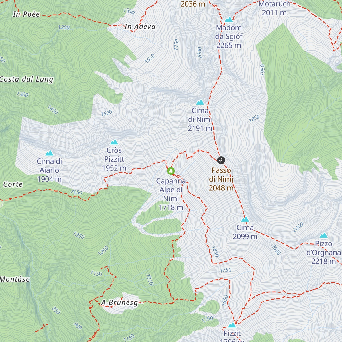 Capanna Alpe di Nimi map