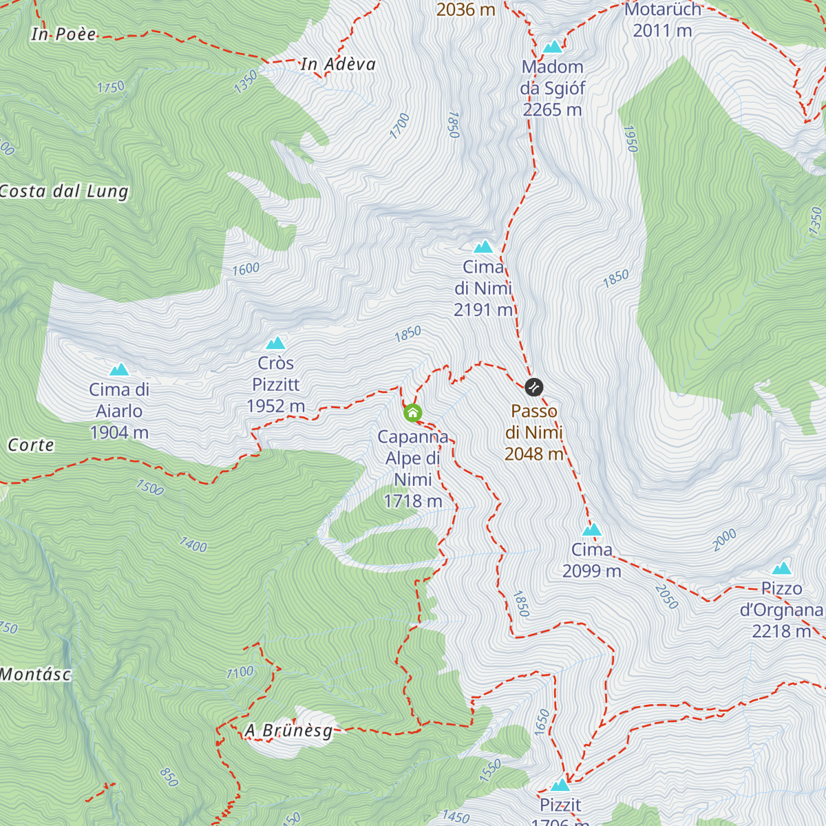 Capanna Alpe di Nimi map