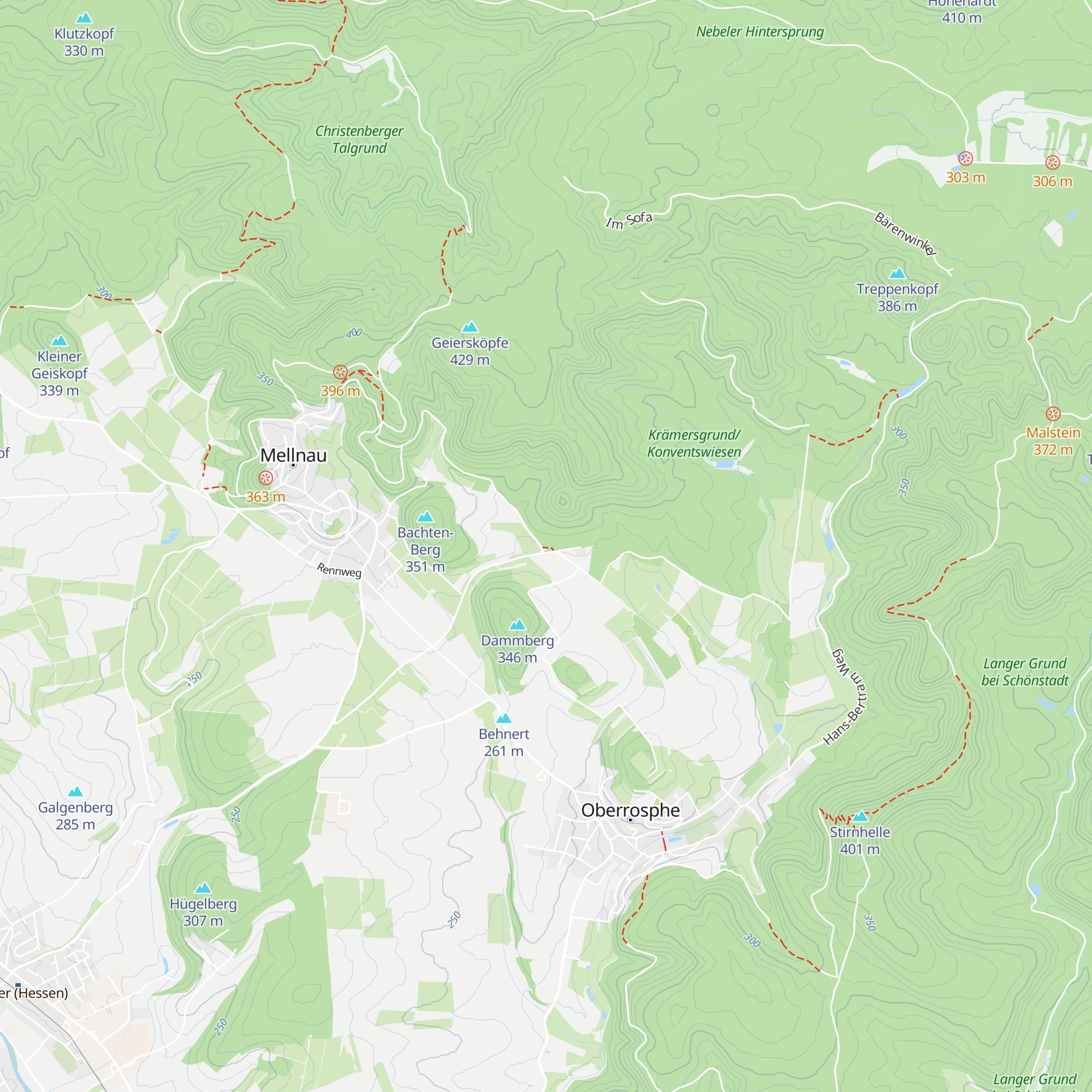 Schutzhütte Mellnau map