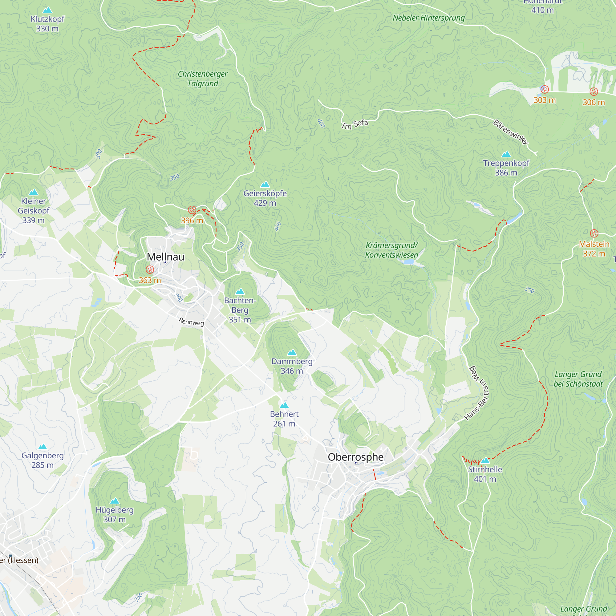Schutzhütte Mellnau map