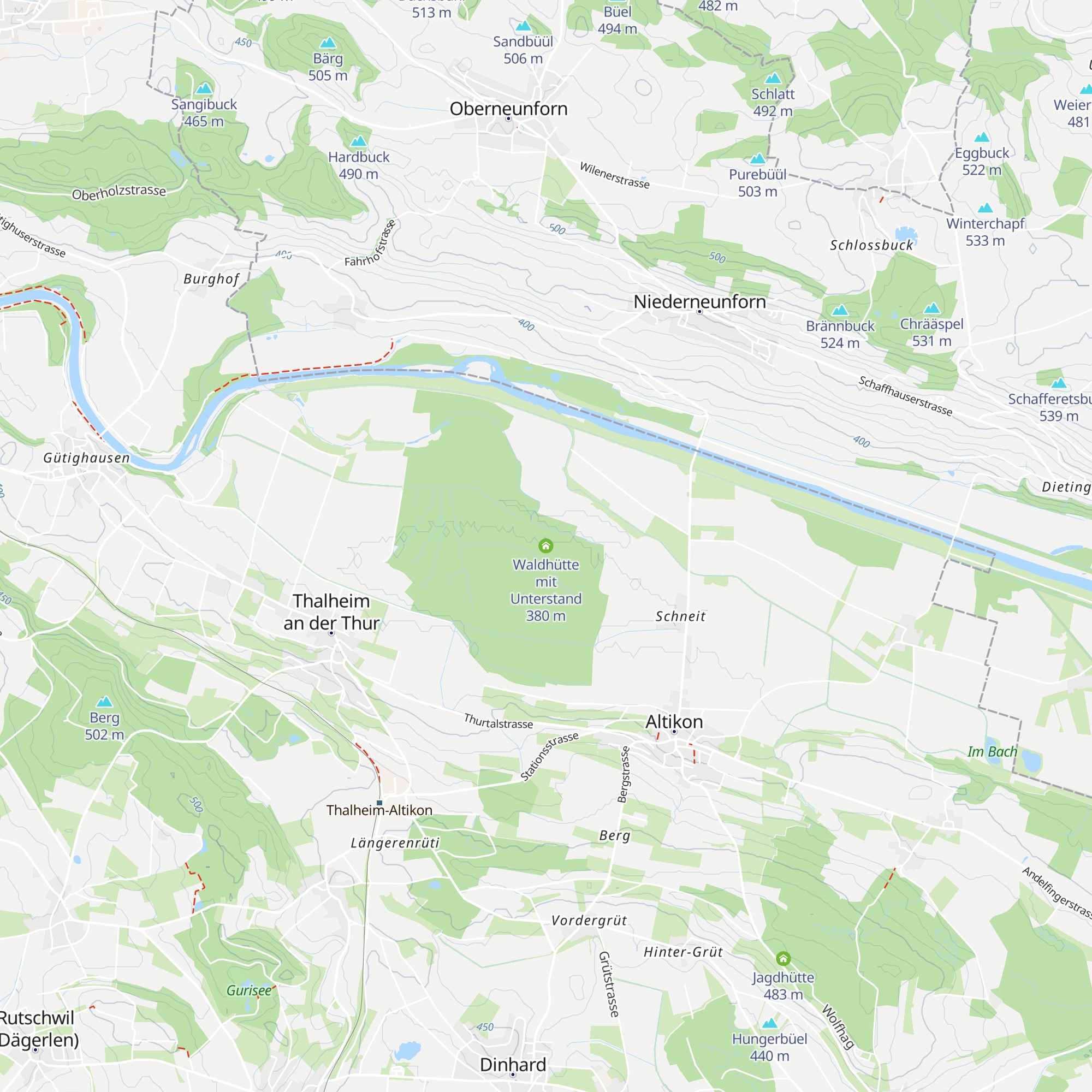 Waldhütte mit Unterstand map