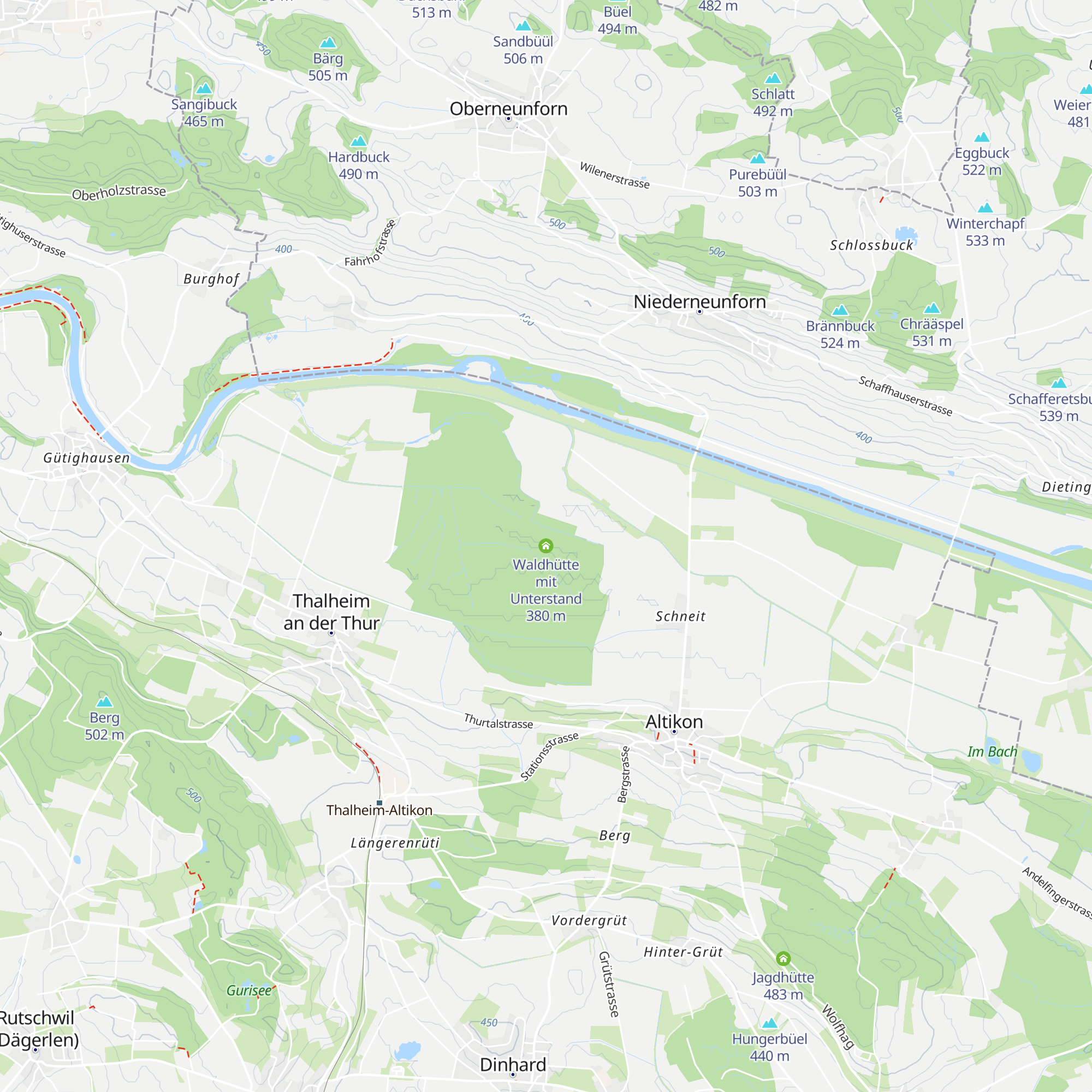 Waldhütte mit Unterstand map