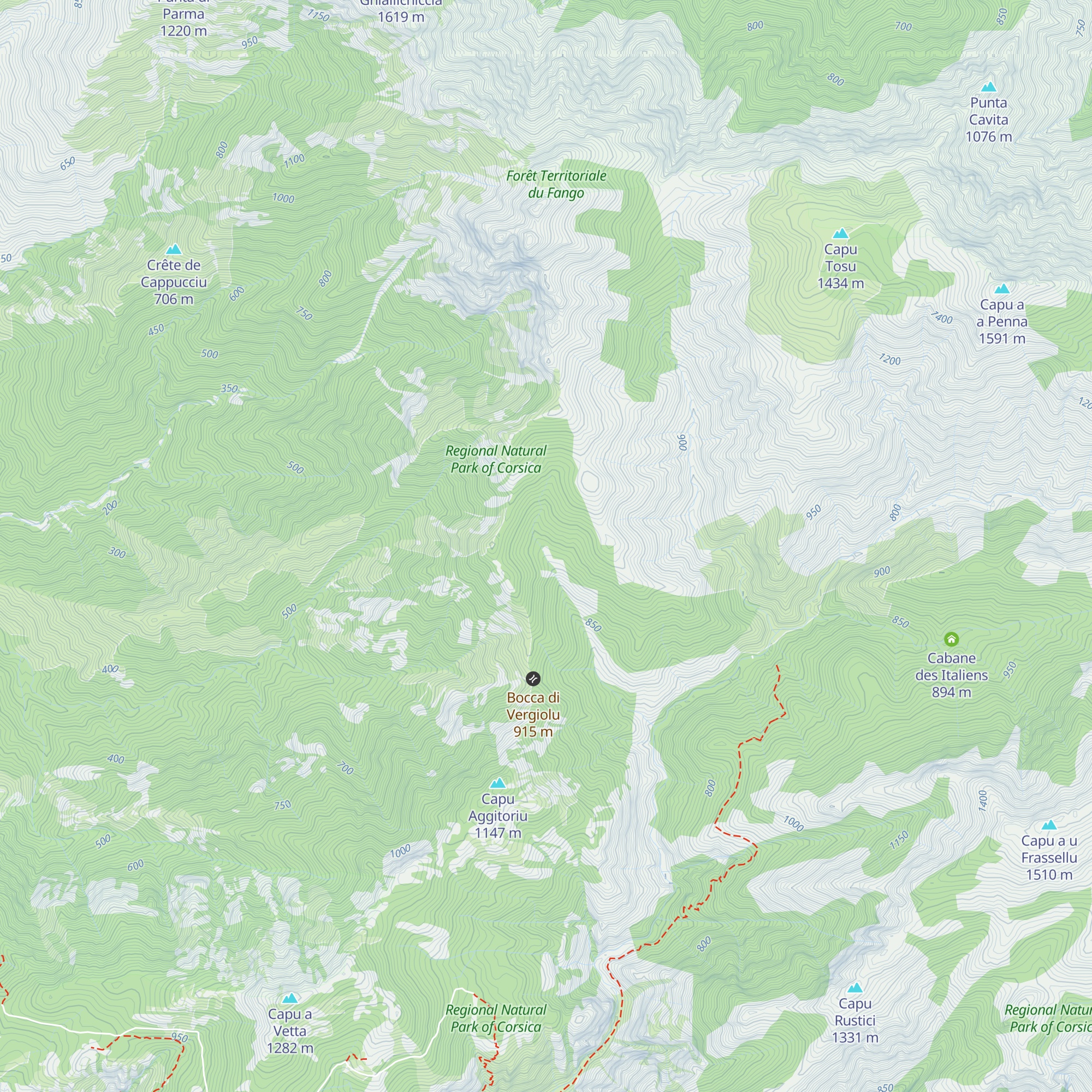 Abri forestier de Lumiu map