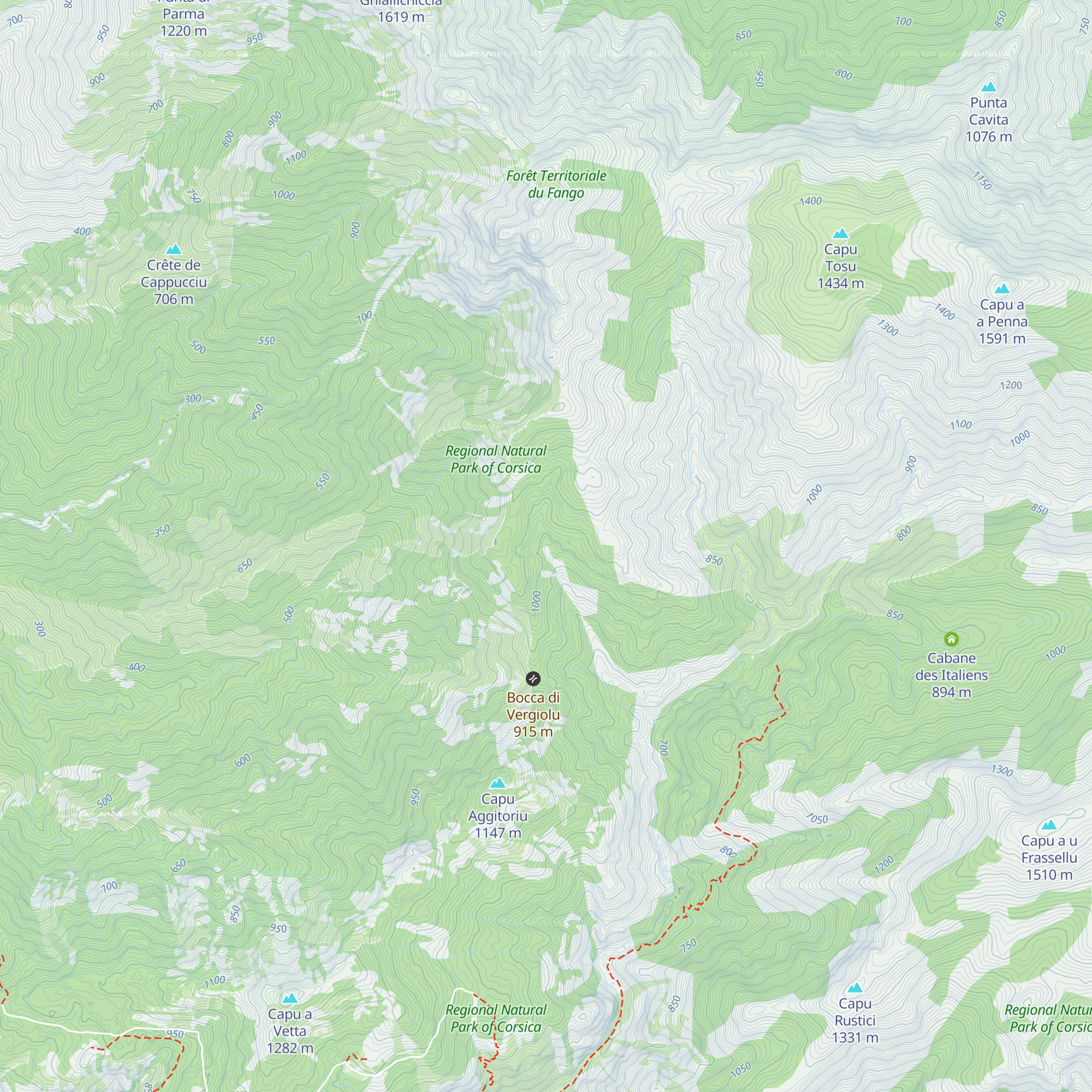 Abri forestier de Lumiu map