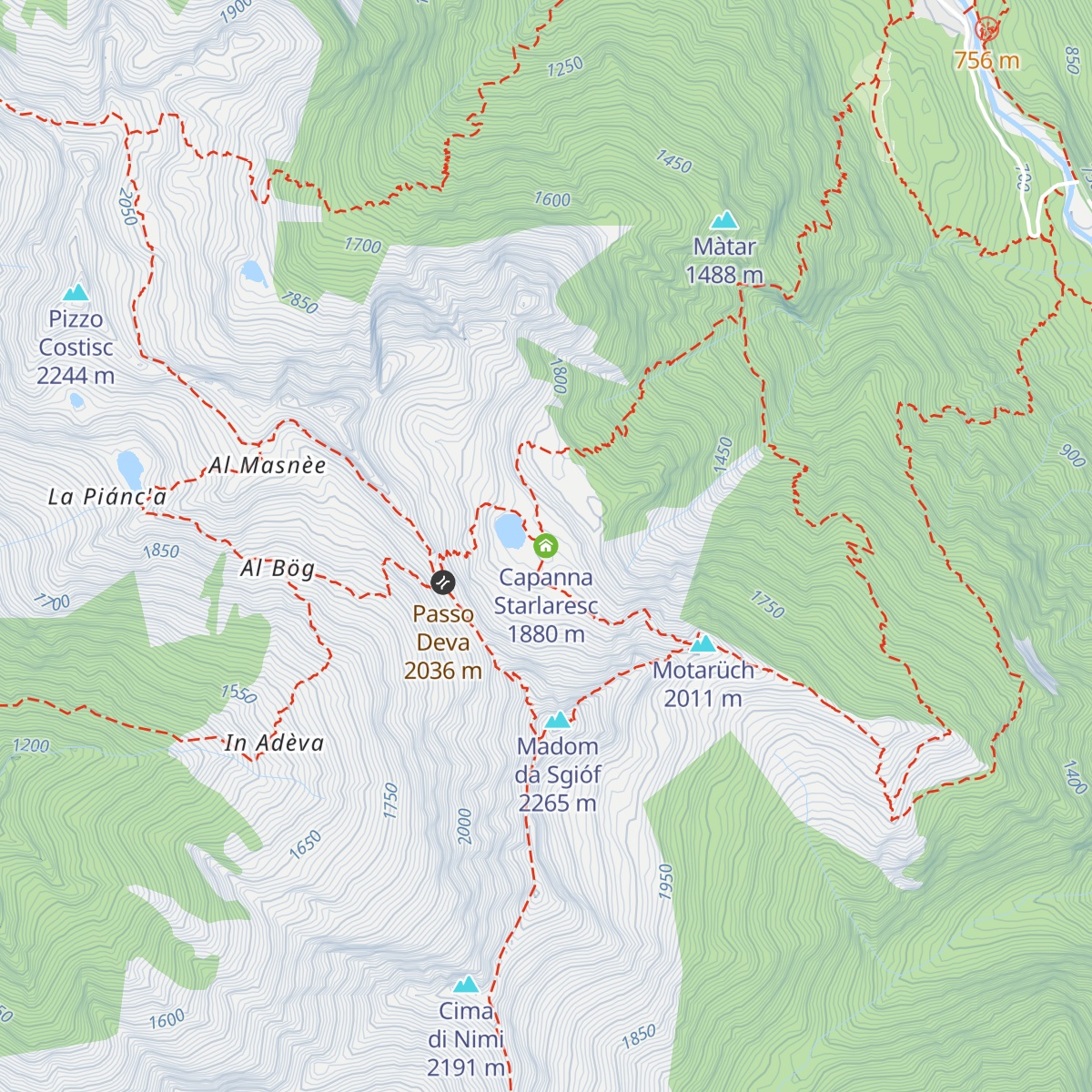Capanna Starlaresc map