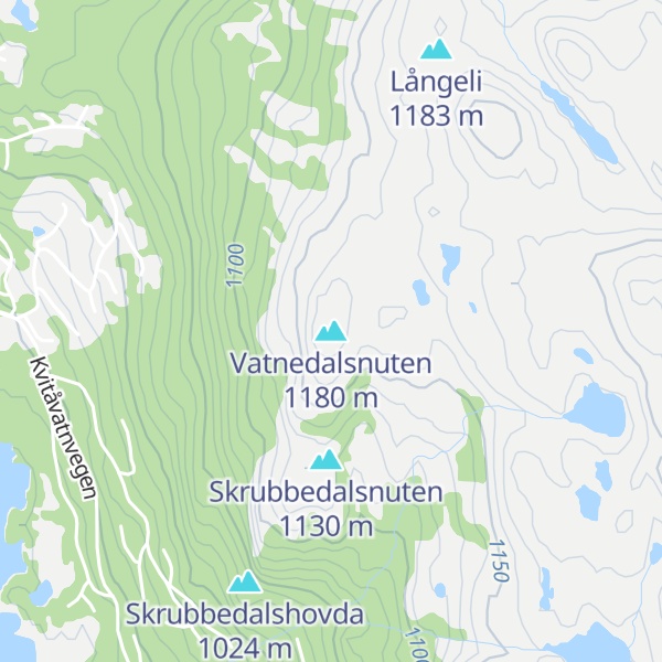 Map of Vatnedalsnuten