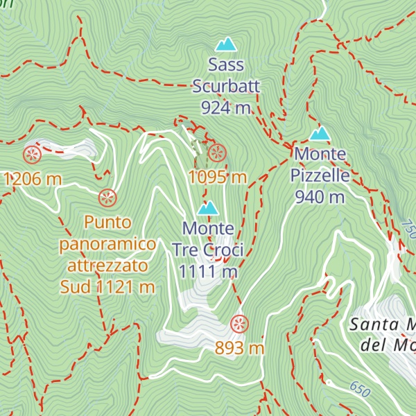 Map of Monte Tre Croci