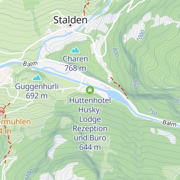 Map of Hüttenhotel Husky-Lodge Rezeption und Büro