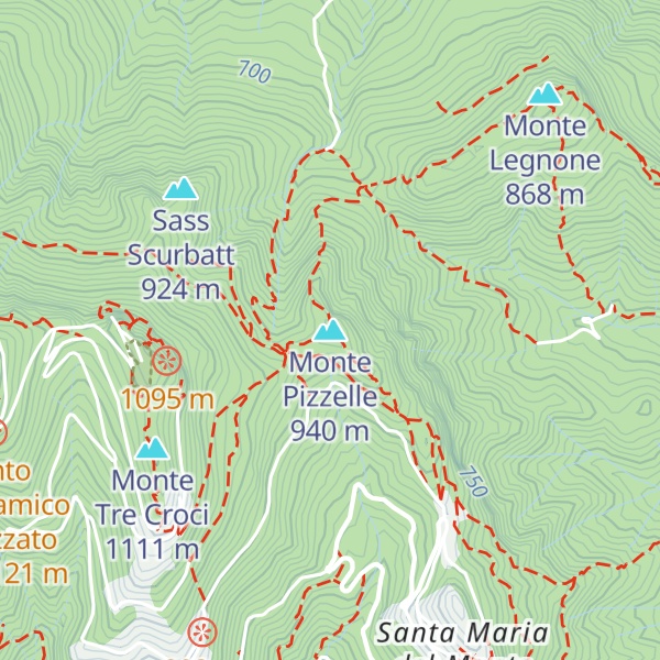 Map of Monte Pizzelle