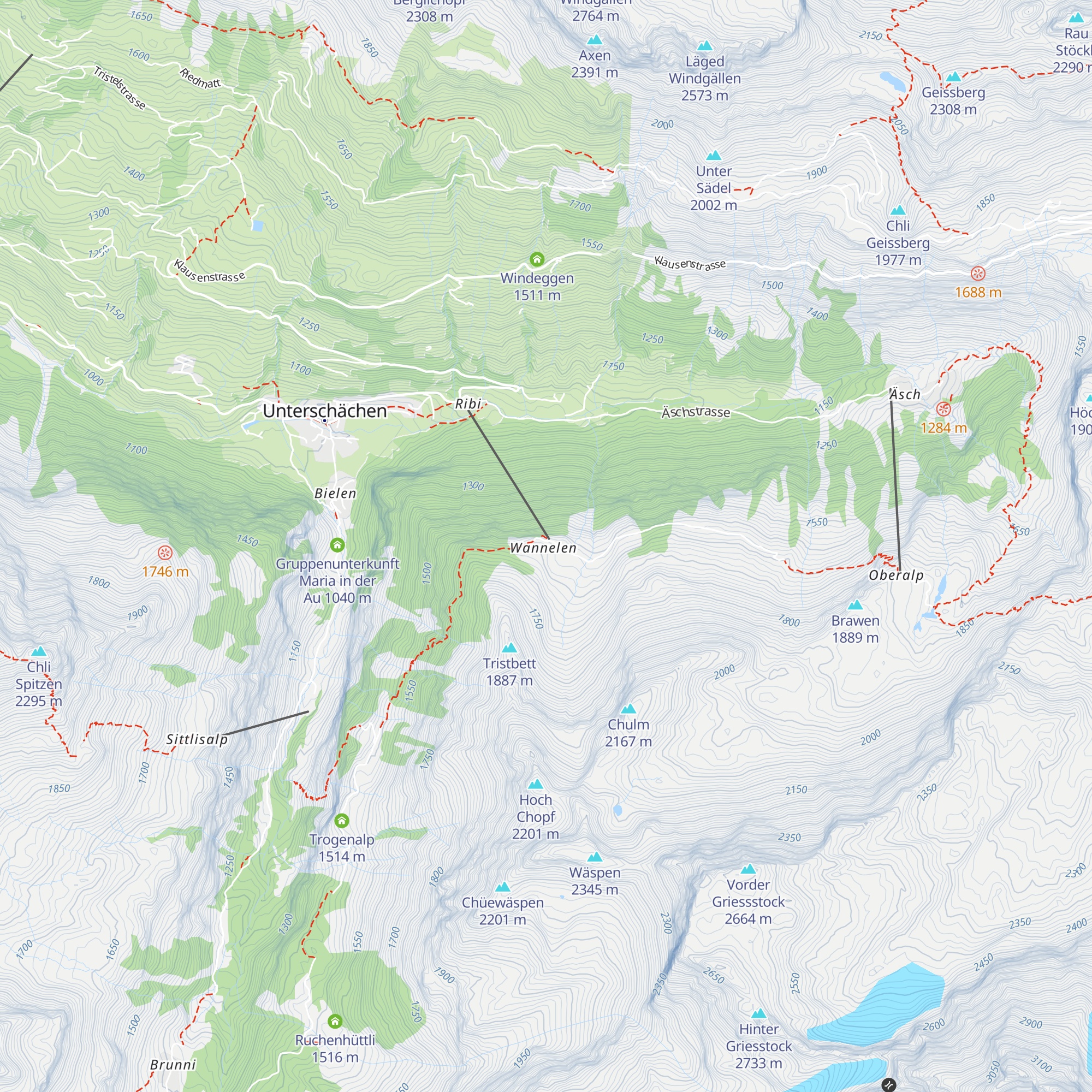Alpwirtschaft Wannelen map