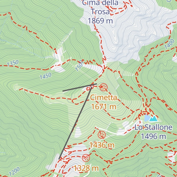 Map of Capanna Ristorante Cimetta