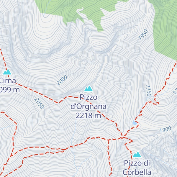 Map of Pizzo d’Orgnana