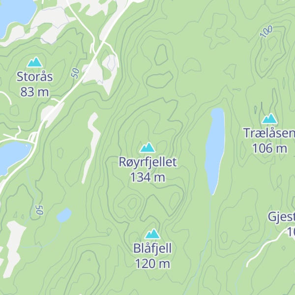 Map of Røyrfjellet