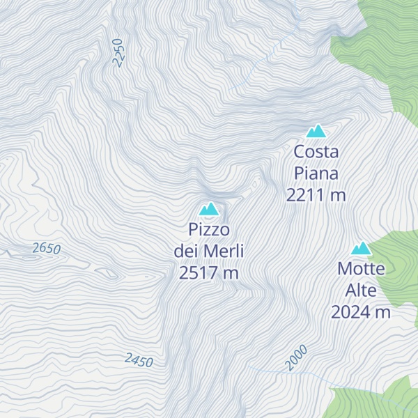 Map of Pizzo dei Merli