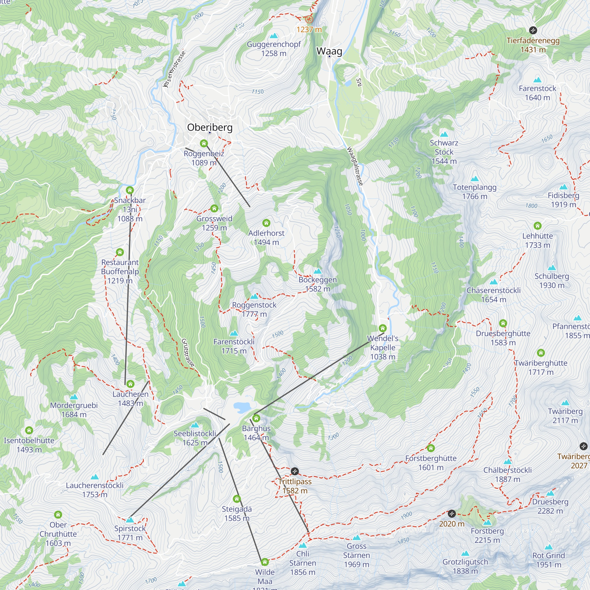 Alphütte Roggeneck map