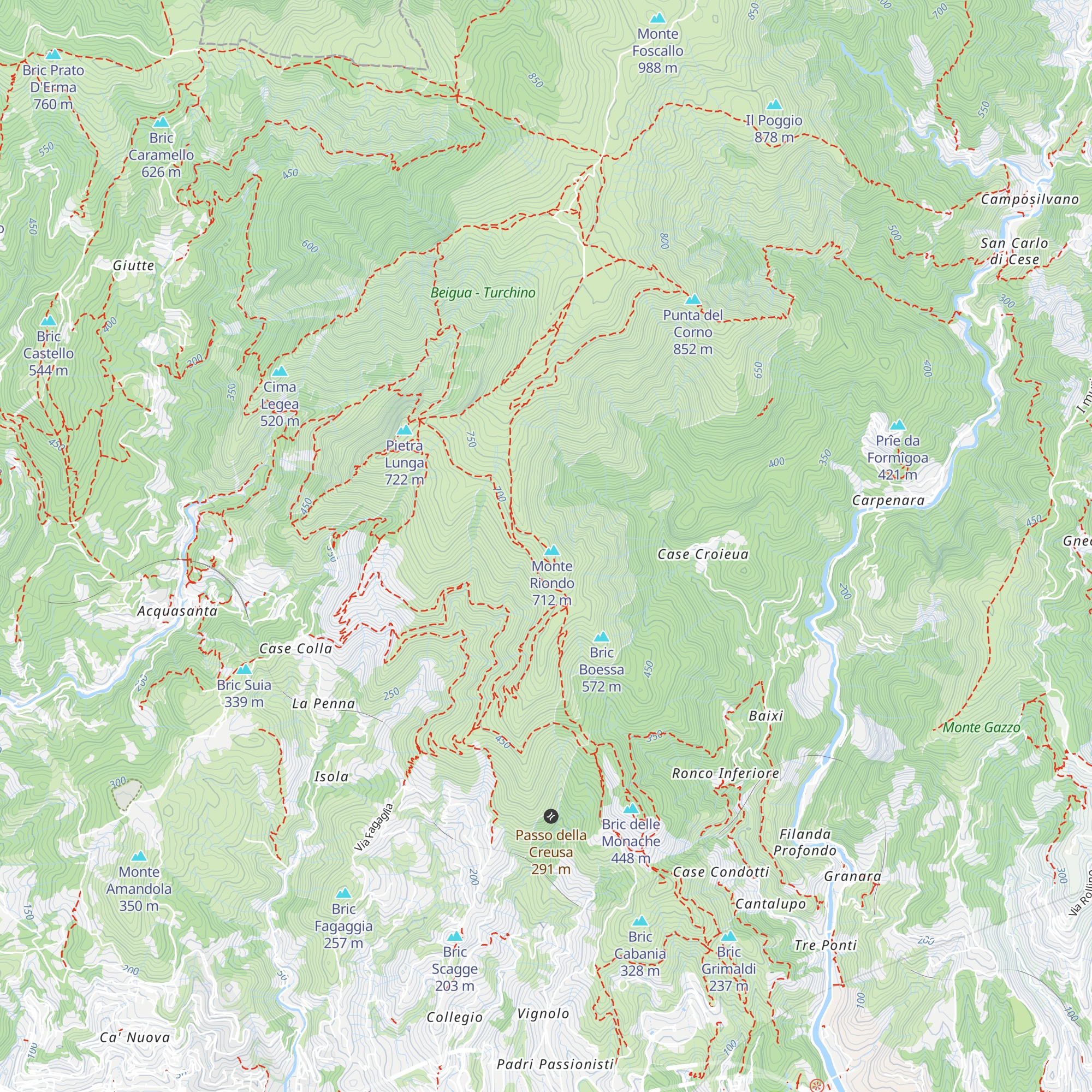 Bivacco Andrea Paganetto map