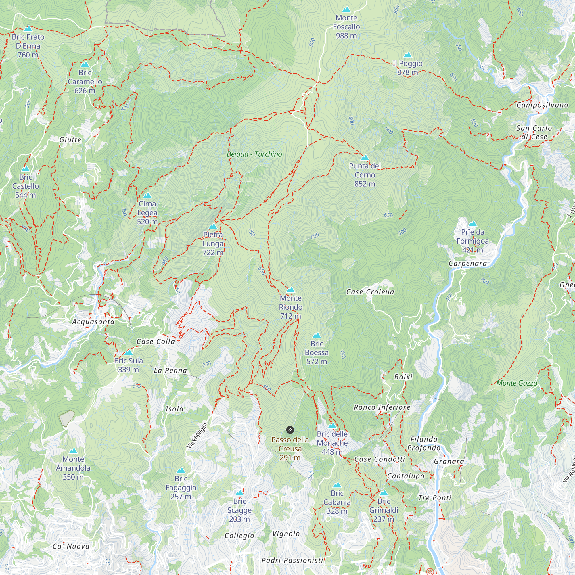 Bivacco Andrea Paganetto map