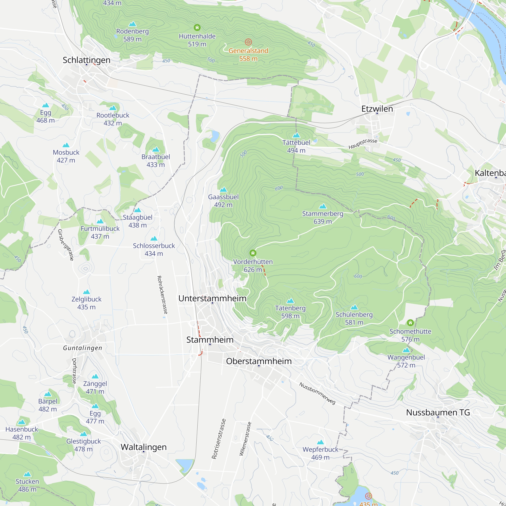 Vorderhütten map
