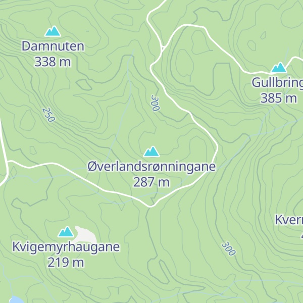 Map of Øverlandsrønningane