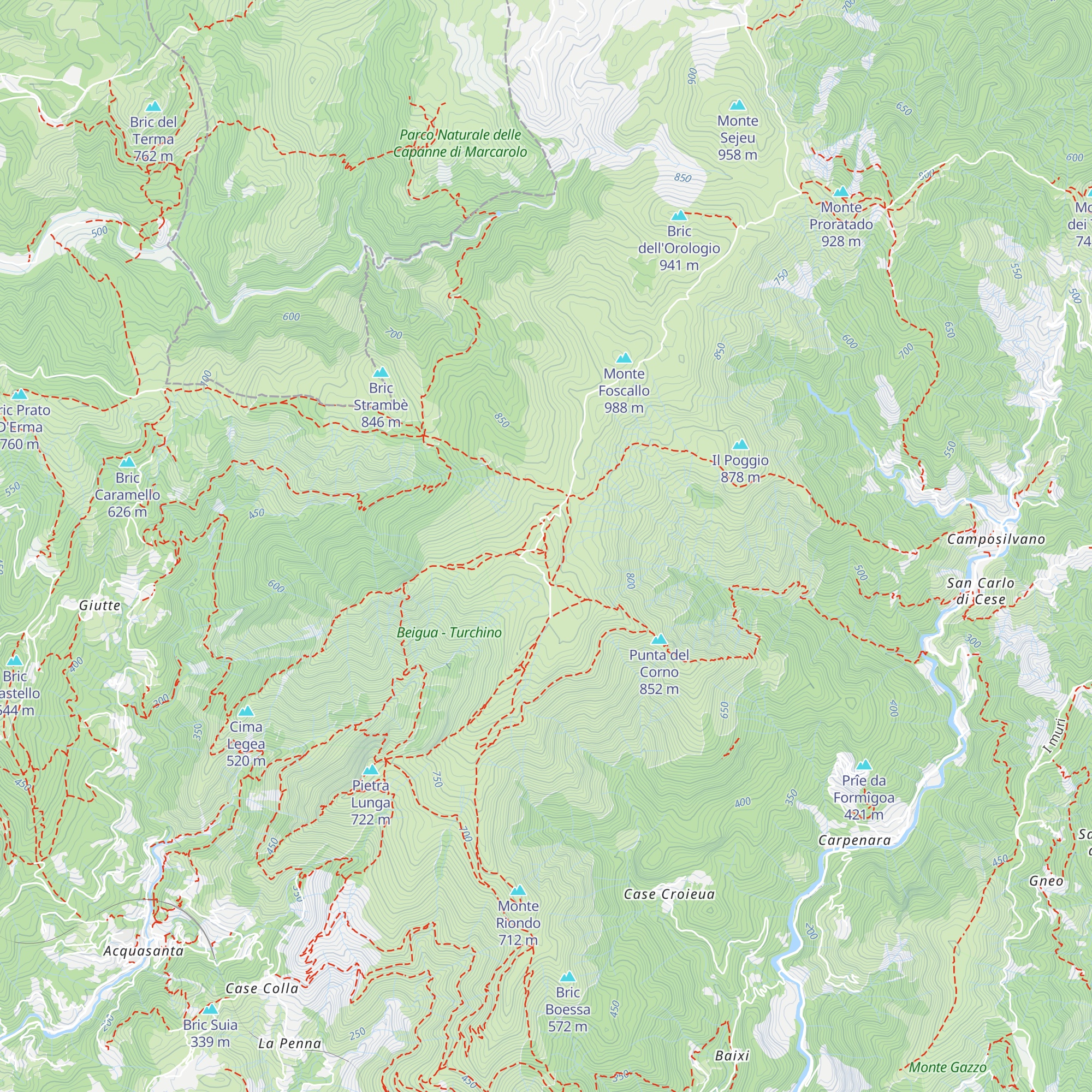 Bivacco Zucchelli - Bruzzone map
