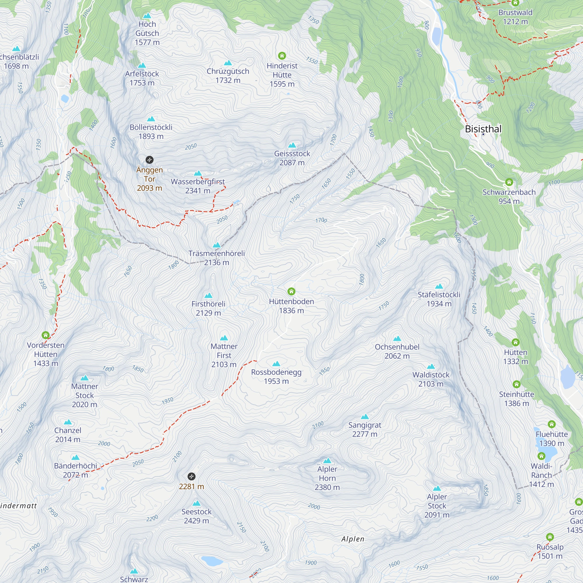 Hüttenboden map