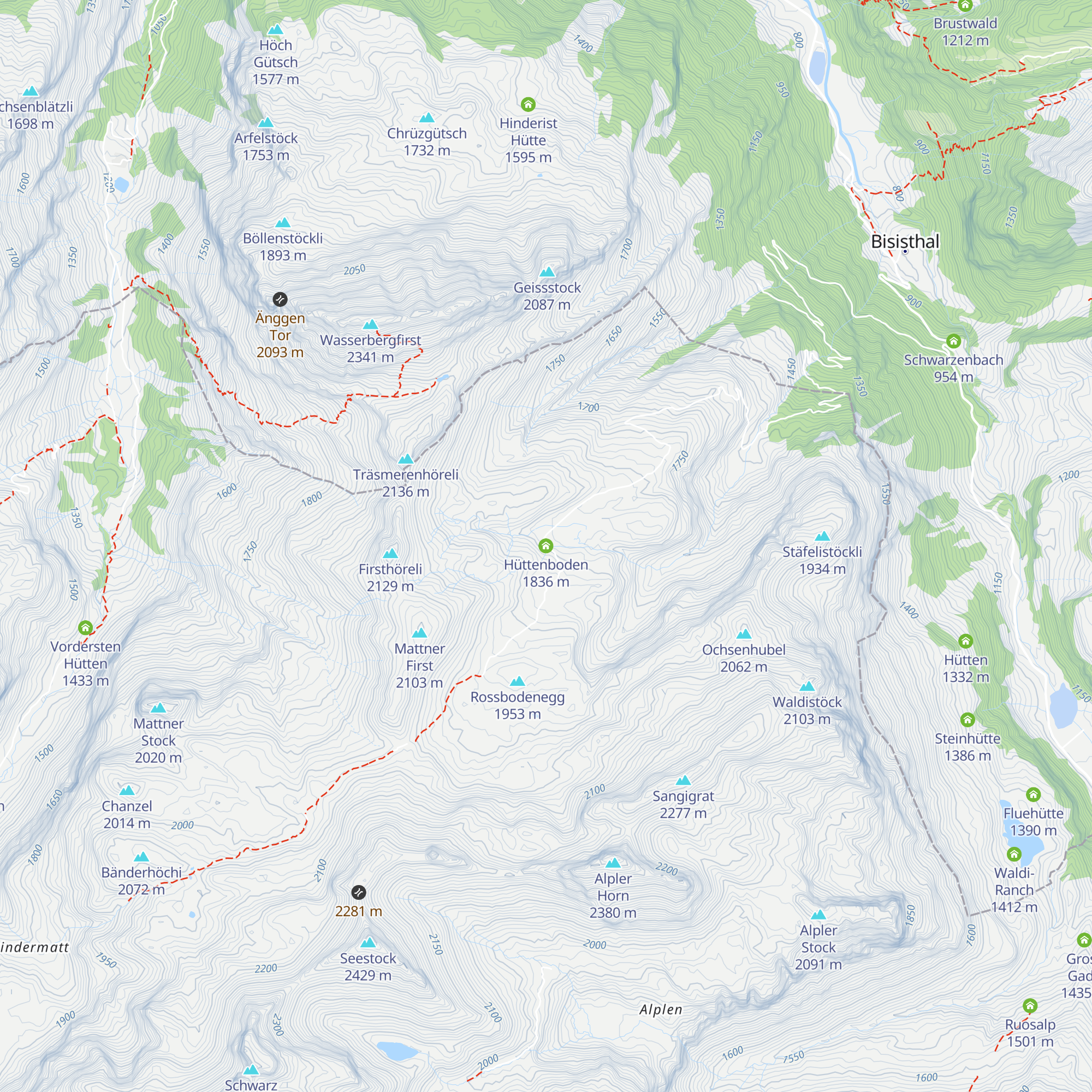 Hüttenboden map
