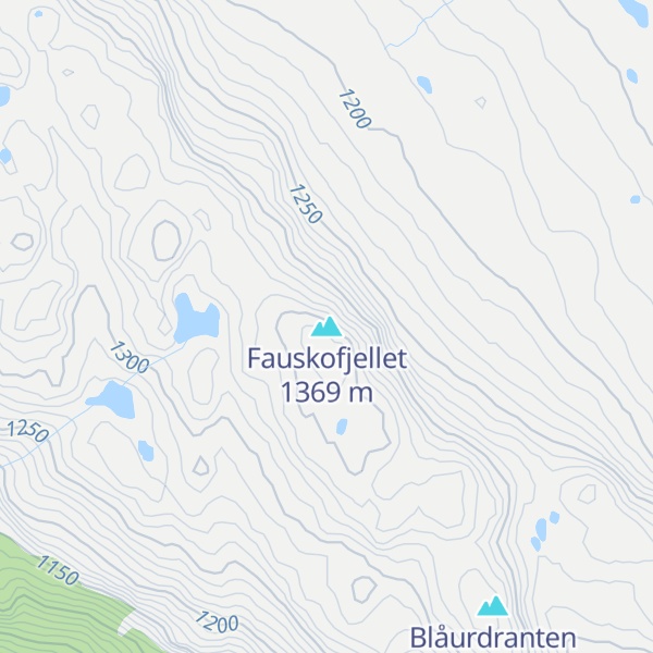 Map of Fauskofjellet