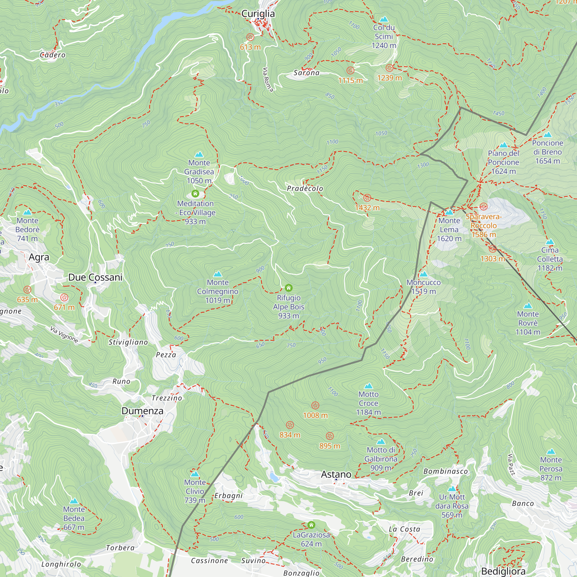 Rifugio Dumenza map