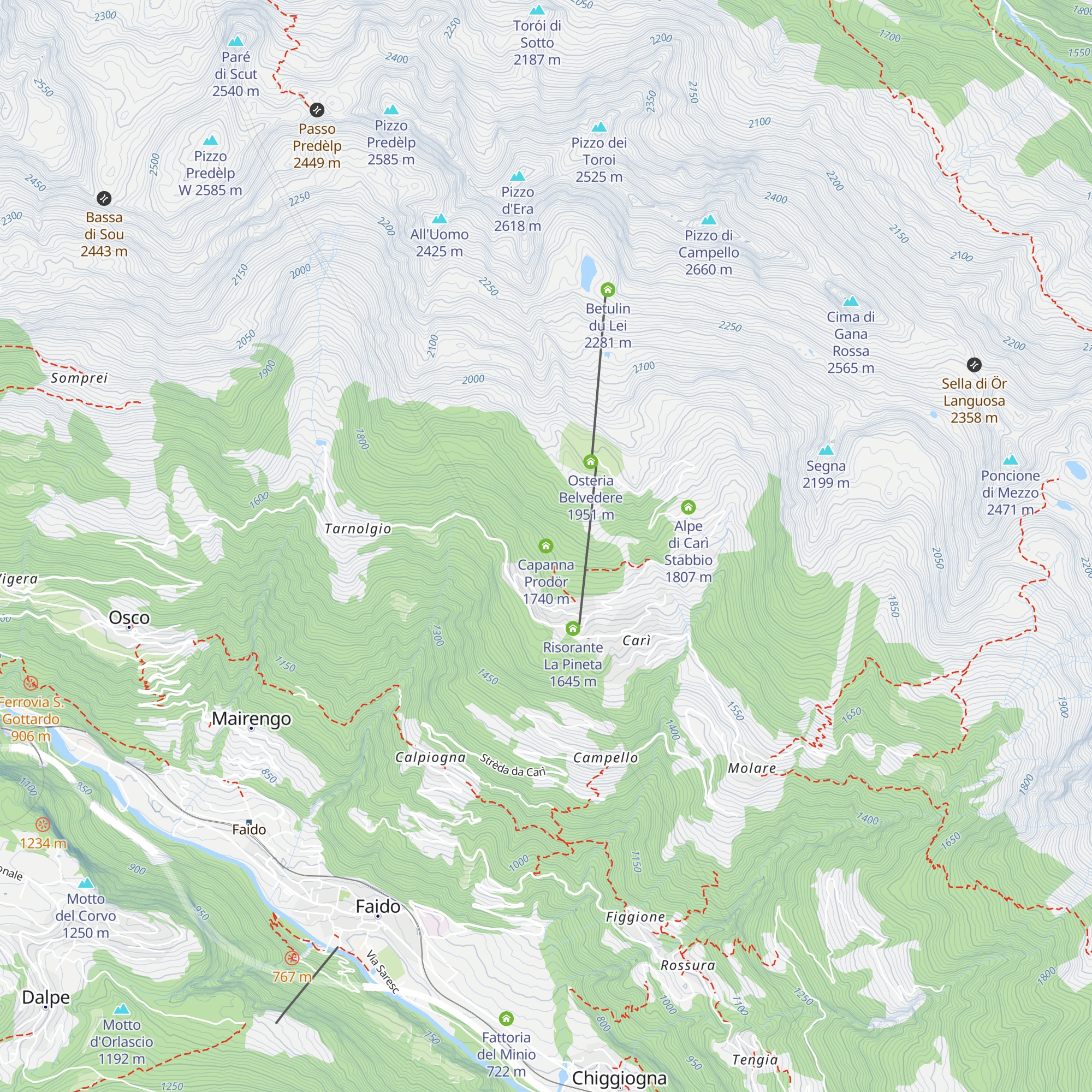 Capanna Prodör map
