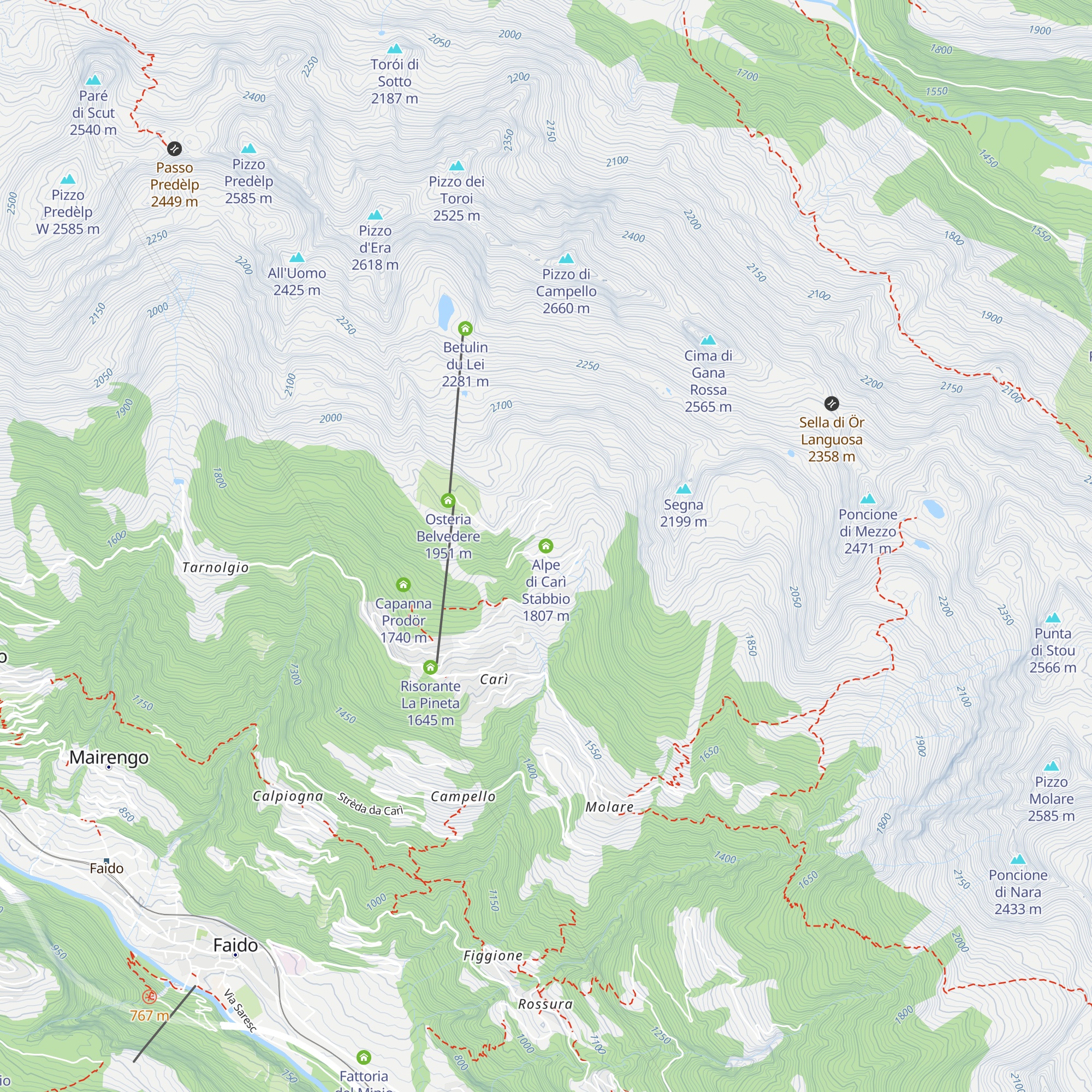 Alpe di Carì Stabbio map